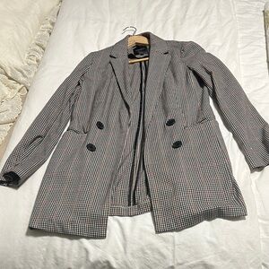 Dynamite Black and White Houndstooth Blazer